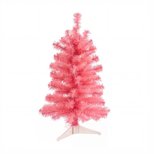 Nearly Natural 24" Unlit Artificial Pink Christmas Tree